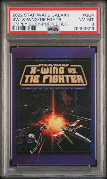 2022 TOPPS CHROME WARS GALAXY GAMEPLAY GALAXY PURPLE REFRACTOR #GG4 PSA 8