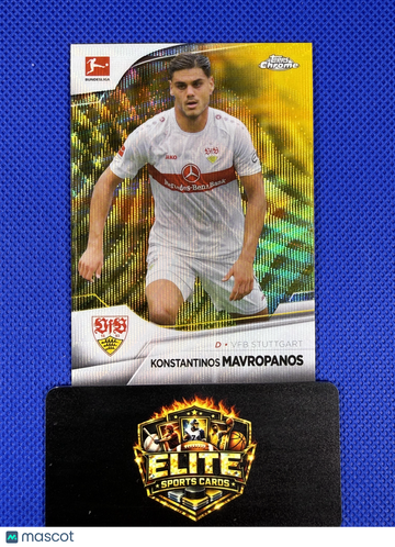 2023 Topps Chrome Bundesliga Konstantinos Mavropanos #91 Gold RayWave /50