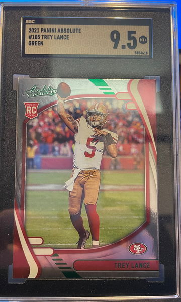 2021 Absolute #103 Trey Lance Green parallel rookie SHC 9.5