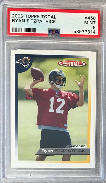 Ryan Fitzpatrick Rookie Card - 2005 Topps Total #458 - PSA 9 Mint (pop 1)