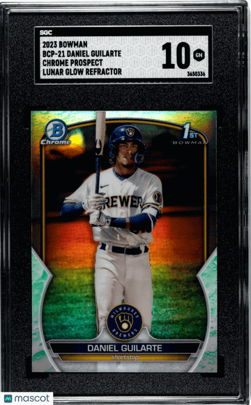 2023 Bowman Daniel Guilarte #BCP-21 CHR. Pros. Lunar Glow Refractor SGC 10