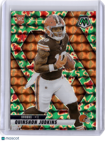 2025 Panini Mosaic Football Quinshon Judkins #365 CHRISTMAS REFRACTOR RC