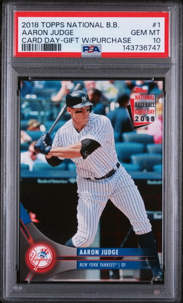 2018 Topps National Baseball Card Day Gift With Purchase Aaron Judge #1 PSA 10