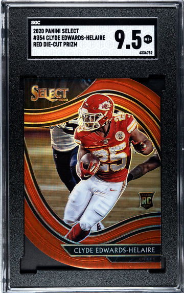 2020 Panini Select #354 Clyde Edwards Helaire Red Die Cut SGC 9.5