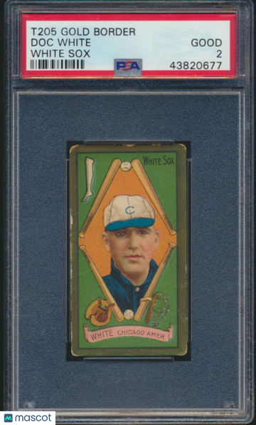 1911 T205 Gold Border Doc White White Sox PSA 2