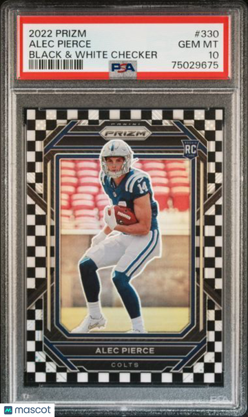 2022 Panini Prizm Alec Pierce #330 Black & White Checker PSA 10