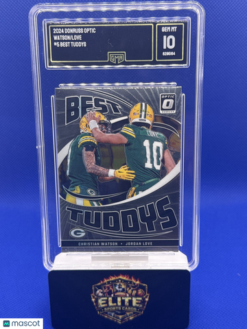 2024 Donruss Optic Christian Watson / Jordan Love #5 Best Tuddys GMA 10