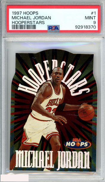 1997 HOOPS HOOPERSTARS MICHAEL JORDAN #1 BULLS HOF PSA 9 MINT