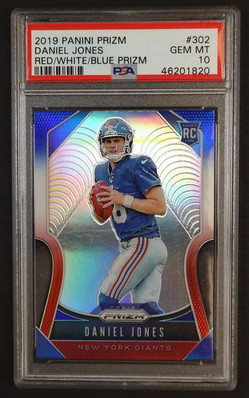 2019 Panini Prizm Red White and Blue Prizm Daniel Jones #302 PSA 10