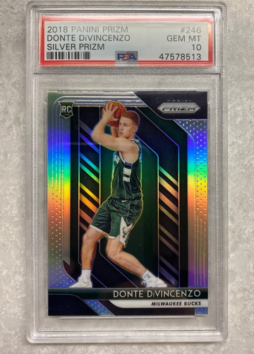 DONTE DiVINCENZO 2018 PANINI SILVER PRIZM ROOKIE CARD PSA 10 GEM MINT 
