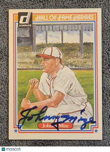 1983 Donruss Hall of Fame Heroes Johnny Mize #10 Autograph Auto Signed JSA