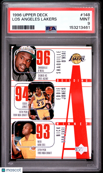 1996 Upper Deck Los Angeles Lakers Shaquille O'Neal Kobe Bryant #148 PSA 9