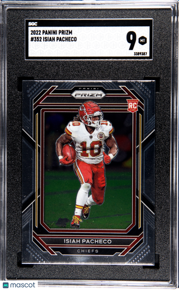 2022 Panini Prizm Isiah Pacheco #352 SGC 9