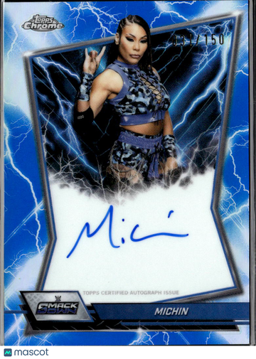2026 Topps Chrome WWE Michin #BBA-MIC /150 Blue Brand Chrome Autograph
