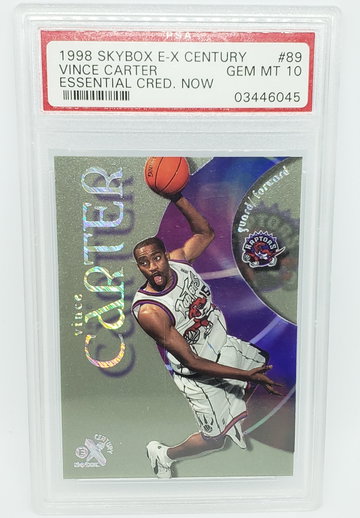 Vince Carter 1998 Skybox E-X Century Essential Credentials Now PSA 10