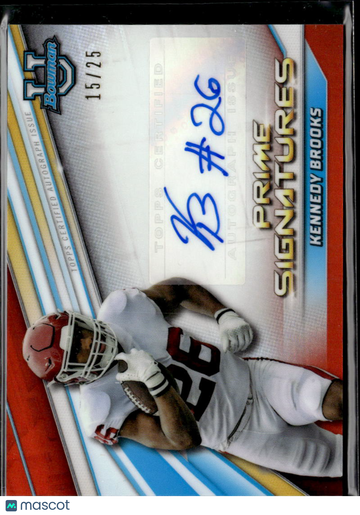 Kennedy Brooks 2022 Topps Bowman University Prime Signatures Auto /25 Oklahoma Sooners