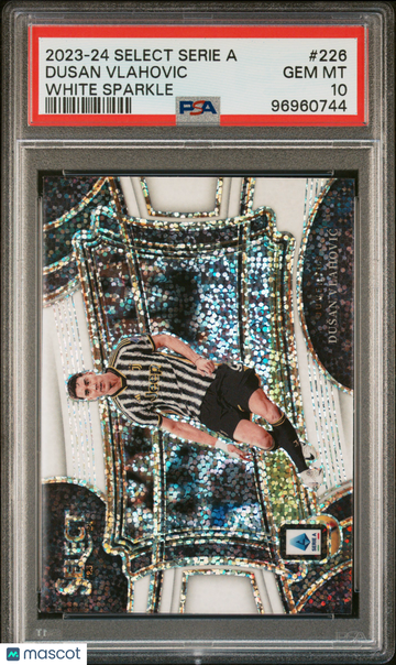 2023-24 Panini Select Serie A Dusan Vlahovic #226 White Sparkle Short Print PSA 10