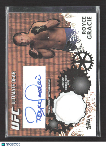 2010 Topps UFC Ultimate Gear Royce Gracie #UGA-RG /25 Topps Certified Autograph Issue Authentic Fighter-Worn Gear
