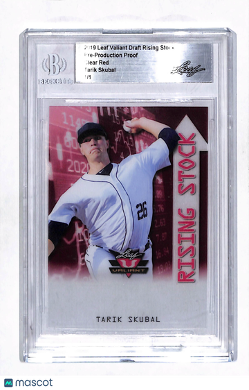 2019 Leaf Valiant Rising Stock Tarik Skubal Clear Red 1/1 Pre-Production Proof