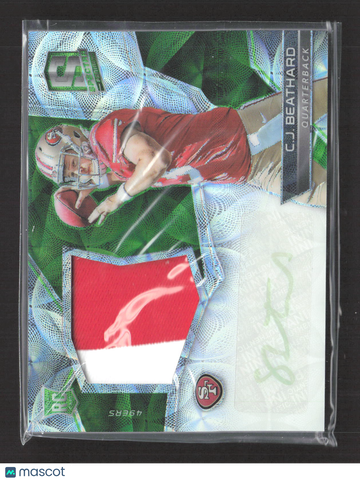 2017 Panini Spectra Prizm C.J. Beathard #205 Neon Green /50 Patch RC