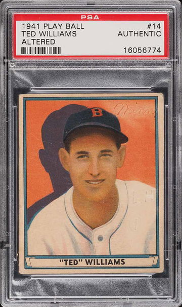 1941 Play Ball Baseball Ted Williams #14 Altered PSA A