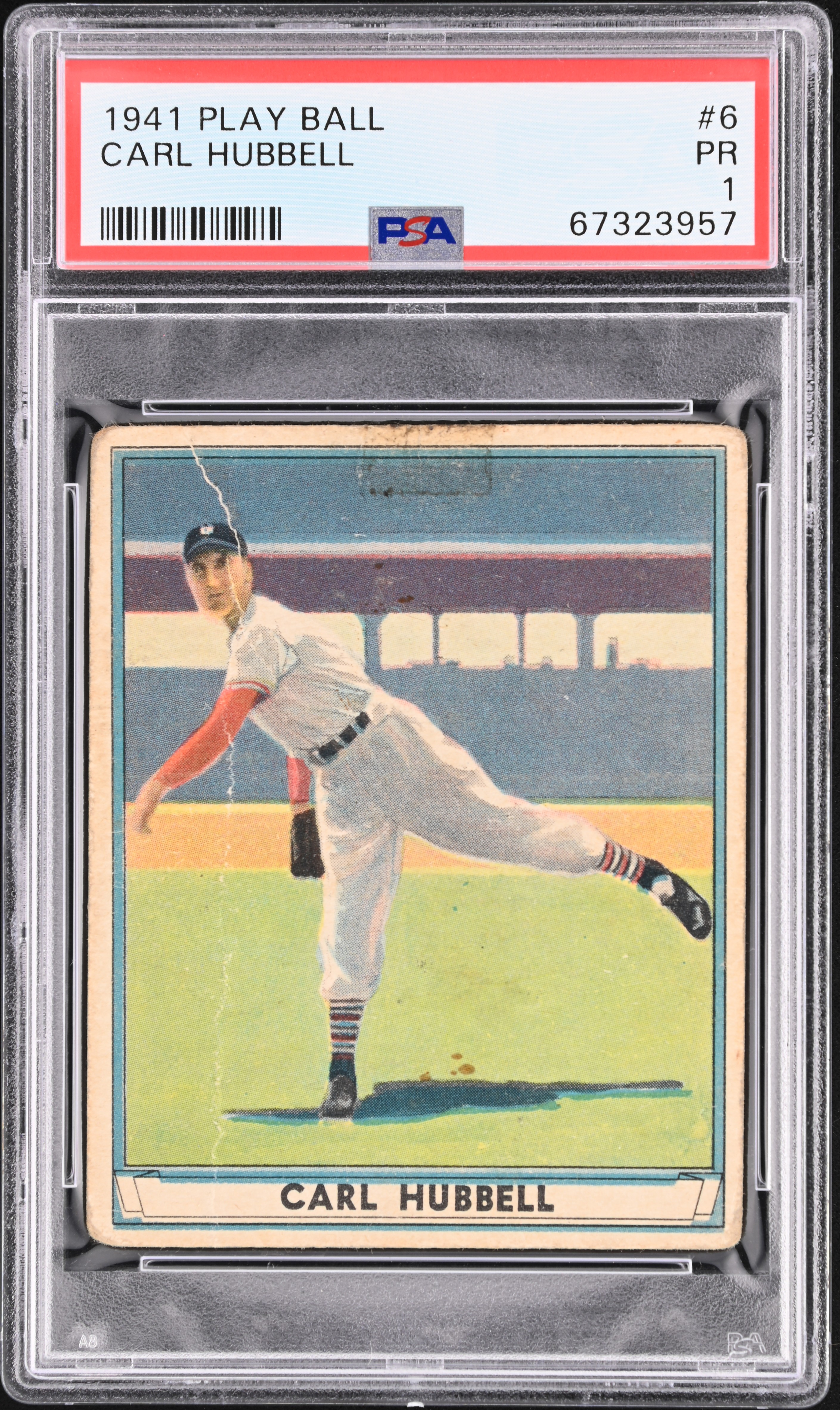 1941 Play Baseball #6 Carl Hubbell PSA 1