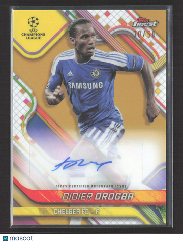 2025 Topps Finest UEFA Club Competitions Didier Drogba #BA-DD Gold Refractor /50