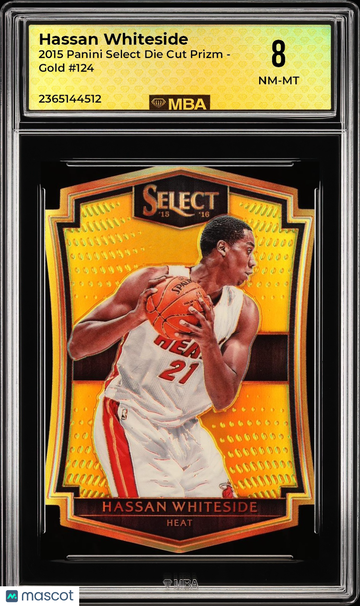 2015 Panini Select Die Cut Prizm Hassan Whiteside #124 Gold MBA 8