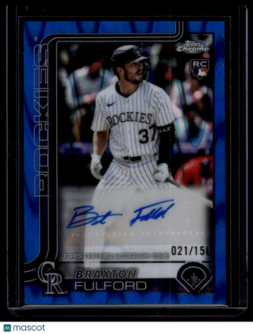 2025 Topps Chrome Update Braxton Fulford #AC-BF Chrome Update Autographs Blue RayWave Refractor SN AU