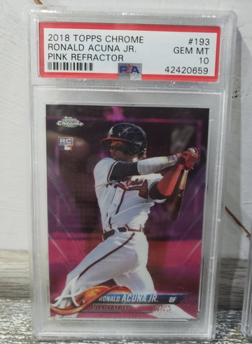 2018 Topps Chrome Acuna Pink Refractor PSA 10