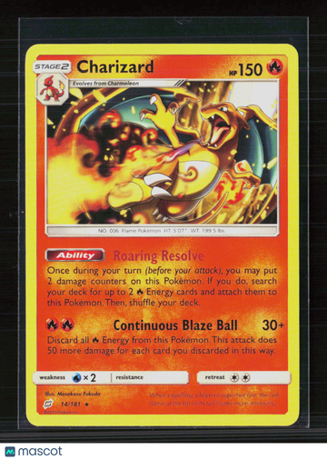 Pokemon 2019 Team Up Charizard Holo Rare Trading Card 14/181 Lightly Played