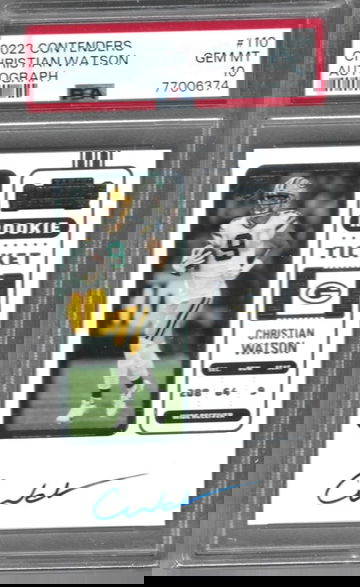 CHRISTIAN WATSON 2022 CONTENDERS ROOKIE AUTOGRAPH AUTO PSA 10 GEM MINT -PACKERS!