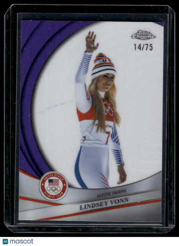 2026 Topps Chrome Olympic Lindsey Vonn #96 Purple Refractor /75