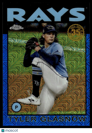 2021 Topps Tyler Glasnow #86TC-64 1986 Topps Baseball 35th Anniversary Chrome Blue (Series Two) SN