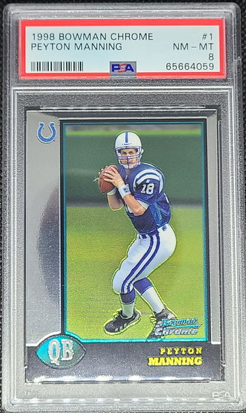 1998 Bowman Chrome Peyton Manning RC #1 PSA 8
