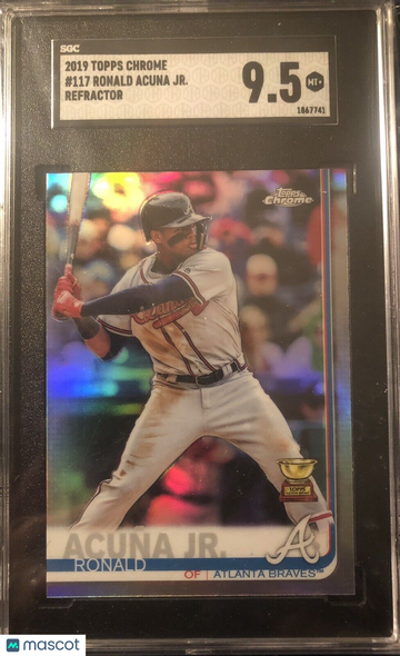RONALD ACUNA JR 2019 Topps Chrome Refractor Rookie Cup #117 SGC 9.5 Mint+ Braves