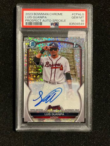 2023 Bowman Chrome 1st Luis Guanipa #CPALG Speckle Refractor Auto #/299 PSA 10