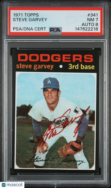 1971 Topps Steve Garvey #341 Rookie PSA 7 Auto 8