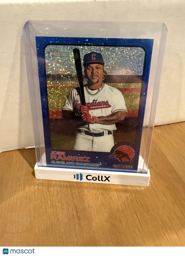 2022 Topps Heritage Jose Ramirez #242 Chrome Blue Sparkle