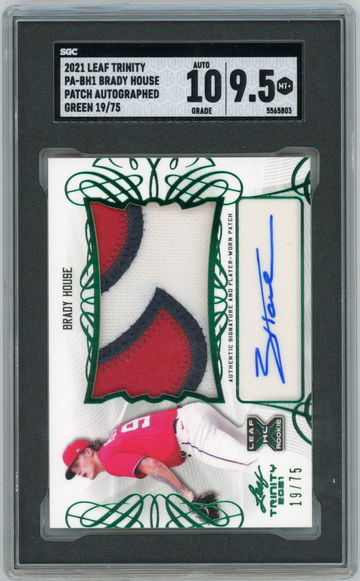 2021 Leaf Trinity PA-BH1 Brady House RPA Patch Auto Green #'d 19/75 SGC 10 / 9.5 Nationals
