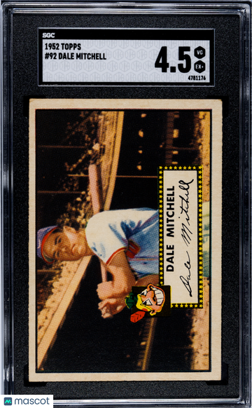 1952 Topps Dale Mitchell #92 SGC 4.5