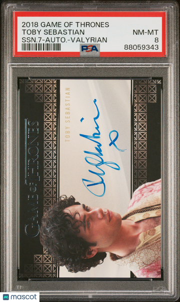 2018 Game Of Thrones Season 7-Autograph Toby Sebastian Valyrian PSA 8