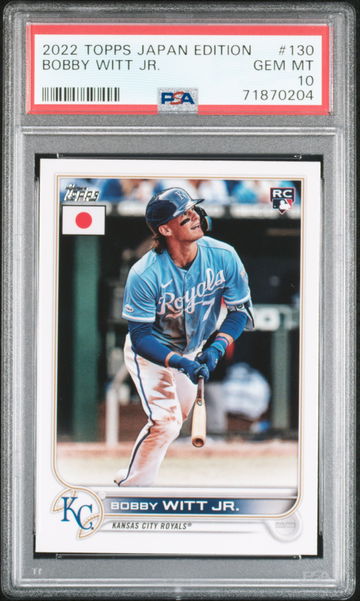 2022 Topps JAPAN Edition - BOBBY WITT JR Rookie Card RC PSA 10 GEM MINT LOW POP