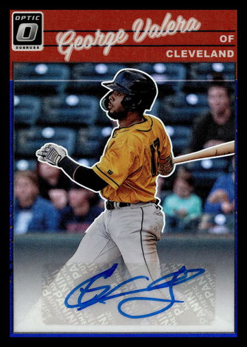 2023 Panini Donruss Optic 1990 Retro Blue Prizm George Valera #1990-GV Auto /75