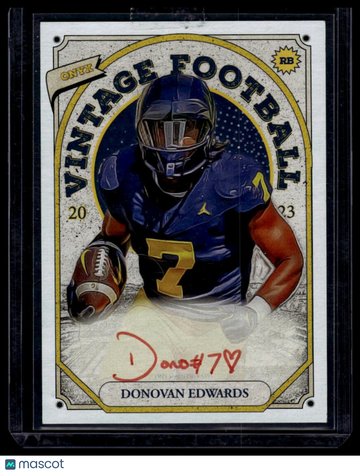 2023 Onyx Vintage Football Donovan Edwards #OVDE Red Ink Auto/25
