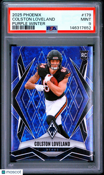 2025 Panini Phoenix Colston Loveland #179 Purple Winter /249 Rookie PSA 9