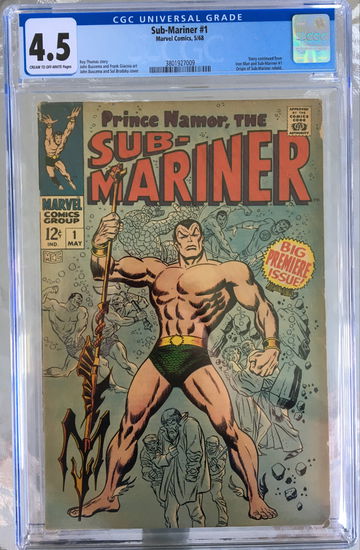 Sub-Mariner #1 (1968) CGC 4.5 -- Origin of the Sub-Mariner retold; Roy Thomas