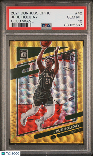 2021 Panini Donruss Optic Jrue Holiday #40 Gold Wave PSA 10