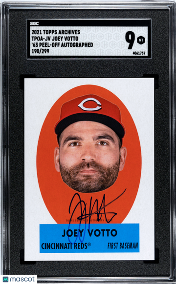 2021 Topps Archives Joey Votto #TPOA-JV '63 Peel Off Autograph SGC 9