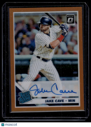 2019 Donruss Optic Jake Cave #RRS-JC Rated Rookies Signatures Orange SN AU